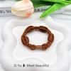 Diadema trenzada de moda estilo coreano, banda de goma de alta elasticidad y duradera, cuerda para atar el cabello, sencilla, no daña el cabello, cubierta de cuero, diadema, tocado