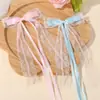 Grampo de Cabelo Laço de Fita Popular da Amazon Acessórios de Cabelo de Chiffon de Cor Pura Infantil Grampo Fofo Macaron 5144