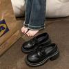 Zapatos de Mujer de Talla Grande Jin Bukang-Zapatos Individuales Lefu de Suela Gruesa Aumentada para Mujer Primavera y Otoño Zapatos Mary Jane de Cuero de Tacón Grueso de Un Paso