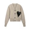 Cárdigan de punto de manga larga con cuello en V corto, decorativo, de moda simple nuevo de otoño para mujer