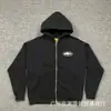Cort Alcatraz Estampa Retrô Moda Americana High Street Cardigã Solto Moletom com Capuz Conjunto de Calça Casual Masculino Outono e Inverno