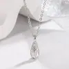 Colar Pingente Gota Hexagrama para Mulheres Luxo Leve Nicho High-End Corrente Clavícula Simples Versátil Pingente com Textura Acessórios