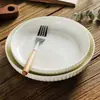 Plato de Cerámica Blanco Puro Simple Estilo Japonés para el Hogar de Alto Valor Tendencia Plato Plano Plato de Cena Plato Hondo Grueso Plato para Cocinar y Servir