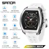 Reloj Deportivo Sanda de Doble Pantalla para Estudiantes de Secundaria, Montañismo al Aire Libre, Hora Mundial, Resistente al Agua, Cuenta Atrás, Versátil, Elegante Reloj Electrónico