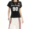 Camiseta de Verano con Estilo Retro Deportivo Nueva Tendencia Cuello Redondo Mangas Raglán Cortas para Mujer Verano Hombro Normal Corte Ajustado Estilo Chica Picante