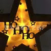 Astilla de Madera Talla Hueca Decoración del Hogar Artesanía Regalo Luz de Noche Festividad Navideña Pentagrama Marco con Luz LED