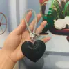 Chaveiro Coração Totalmente Cravejado Estilo Chanel Pingente Coração para Casal Chaveiro de Bolsa Carro Presente Personalizado Chaveiro