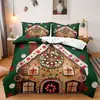 Temu Conjunto de Três Peças de Cama de Natal Anão de Natal Velhinho Decoração de Casa Conjunto de Três Peças de Cama Pode Ser Enviado Jit