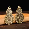 Amuleto Cem Bênçãos e Fantasmas Pacíficos com Palavras Auspiciosas, Cabaça e Moedas de Cobre para Crianças, Pendente de Dinheiro, Comprimento 5,8cm