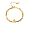 Dazan Wholesale En Stock Set Estilo Europeo y Americano Acero de Titanio Chapado en Oro Real de 18K Cadena Nk de Moda Collar con Circonita Pulsera Tobillera