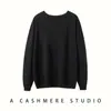 Suéter fino de imitación cachemir de alta calidad para mujer con cuello redondo, adecuado para primavera y otoño, de manga larga, corte holgado, prenda básica de punto, estilo pullover