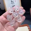 Colgante de flor de cinco pétalos de calcedonia blanco hielo, ágata natural de doble cara de hielo de alta calidad, colgante de flor de la fortuna estilo chino nuevo al por mayor