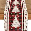 Mantel de Mesa Navideño de Invierno Transfronterizo Muñeco de Nieve Navideño Gnomo Decoración de Mesa Lino Camino de Mesa Edición Limitada Navideña Mesa de Té