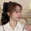 Pinza para el Cabello con Lazo de Satén Negro Elegante de Alta Calidad 2025 Nuevo Clip para la Cabeza de Mujer Pinza para el Cabello Adorno para el Cabello de Principios de Primavera