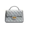 Estilo Nuevo Primavera y Verano Piel de Oveja Moda de Moda Pequeño Bolso de Mujer Estilo Chanel Versátil Dopamina Acolchado Cadena Hombro Cruzado