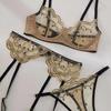 Ins Roupa Íntima Sexy de Renda Europeia e Americana Feminina Transparente Ultrafina Peito Grande Pequeno Sexy Sutiã Bordado Conjunto Três Peças