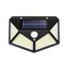 Lámpara de pared solar de 100 LED, cuentas de lámpara luminosas de cuatro lados, inducción automática del cuerpo humano, ajuste, impermeable, iluminación exterior, farola