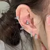 Aretes Saturno de Diamantes de Colores Únicos con Cierres Planos de Rosca, Versátiles Aretes para Hélice