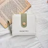 Bolsa de Monedas para Mujer con Hebilla Estilo Japonés de Gatito Simple y Linda con Asa, Billetera Corta Multifuncional y Porta Tarjetas