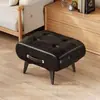 Banqueta baixa para entrada de casa, banqueta para trocar de sapatos, banqueta portátil de couro com cera de abelha, apoio para os pés de sofá de sala de estar, banqueta pequena para mesa de centro
