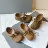Zapatos Casuales de Cuero para Niños 2026 Verano Nuevos Versión Coreana Retro Zapatos de Princesa para Niños Mayores con Lazo