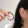 Pendientes Franceses con Estampado de Leopardo Pendientes Grandes de Aro 2025 Nuevo Estilo Caliente Pendientes de Gama Alta Adecuados para Caras Redondas Círculos para Mujer