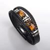 Pulsera de Piedra Ojo de Tigre de Venta Caliente Transfronteriza Europea y Americana para Hombres, Pulsera de Cuerda de Cuero Multicapa, Pulsera de Piedras con Cierre Magnético, Joyería para Hombres