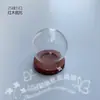Cubierta Redonda Hueca de Vidrio en Color Madera, Base de Bandeja de Calidad Accesorios para Joyería DIY, Adornos en Miniatura Se Pueden Personalizar en Tamaño