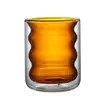 Copo de Vidro Dupla Camada Colorido Espiral Personalizado de Alto Borossilicato Moderno Isolado para Leite, Café, Suco, Água