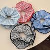 Diadema con lazo para el pelo de intestino grueso con rayas sencillas del mismo estilo de una bloguera coreana con un estilo relajado y nuevos accesorios para el pelo.