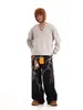 Jeans de Pierna Ancha Lightning de Nicho para Hombre Primavera y Otoño Estilo Americano Calle Sueltos Casuales Diseño Pantalones Lavados