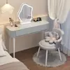 Tocador blanco sencillo para dormitorio, tocador moderno minimalista para apartamento pequeño, tocador de maquillaje calmante estilo wabi-sabi crema de lujo ligero