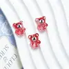 Oso de Dibujo Animado Lindo Abrazando Cuentas de Vidrio Color Caramelo Accesorios de Vidrio Tipo Gelatina Materiales para Colgar en el Coche Hechos a Mano con Cuentas