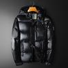 Chaqueta con capucha de invierno para hombre, nueva chaqueta de plumón de talla grande, color liso, elegante, informal, a la moda, cálida, de estilo europeo