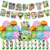 Decoração de Festa de Aniversário Tema Animal Crossing Banner Bandeira de Bolo Balões