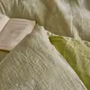 Juego de ropa de cama jacquard teñido en hilo de algodón de estilo vintage, juego de cuatro piezas de algodón puro, sábana de cama tejida gruesa, funda de edredón, sábana bajera, grado A para maternidad e infantil