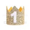 Decoración para Fiesta Infantil Sombreros Digitales, Coronas, Sombreros de Cumpleaños, Primer Cumpleaños del Bebé y Banquete de los 100 Días Adornos para la Cabeza con Purpurina, Accesorios para Fotos