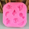Forma de Fruta Abacaxi Maçã Romã Morango Banana Forma de Silicone Líquido Molde Artesanal Dobrável Decoração de Bolo