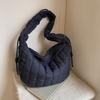 Bolsa casual de grande capacidade feminina 2025, nova bolsa transversal para outono e inverno, bolsa de ombro tipo sacola de algodão
