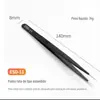 Aço inoxidável cotovelo pontiagudo preto anti-estático pinça atacado nail art manual conta de mão reparação especial clip set