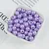 Cuentas Redondas Perforadas de Color Sólido Chapadas AB, Cuentas Iridiscentes de Agujero Recto para Collares, Pulseras, Cadenas de Teléfono y Materiales de Cuentas DIY