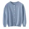 Chegada Nova Outono e Inverno Tricô Simples de Doze Agulhas Cashmere Infantil Gola Redonda Cardigan Meninos e Meninas Roupa Infantil Suéter Jaqueta Suéter