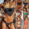 2021 Biquíni xadrez sexy europeu e americano amazon comércio exterior senhoras maiô split aliexpress babados onda dot