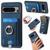 Adecuado para Funda de Teléfono Móvil Google Pixel11Proxl, Soporte de Tarjeta Magnético Desmontable, Anillo Retro, Cubierta de Soporte de Tarjeta de Color Sólido