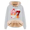Sudadera con Capucha y Cordón de Manga Larga Holgada Casual de Gran Tamaño para Otoño e Invierno, Composito de Imitación de Algodón, Lana de Cordero, Hombro Caído