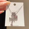 Collar Colgante Cruz Corazón de Zirconia para Mujer Diseño de Nicho Sentido del Temperamento Cadena para Clavícula Lujo Ligero Sensación de Alta Gama Joyería para el Cuello