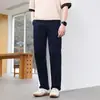 Calça Casual Masculina de Algodão Lavado de Qualidade Versátil para o Trabalho, Calça Reta Business para Jovens e Meia-Idade, Calça Longa Fina de Primavera e Verão Tendência