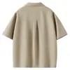Camisa lisa para hombre, Camisa de manga corta de verano para hombre, Camisa con cuello para hombre, Camisa de corte holgado, Camisa de manga corta