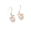 Brincos de Pérola com Esmalte Rosa Gotejado de Pônei para Mulheres 2026 Ano Animal Ganchos de Orelha Brincos Doces da Moda Personalizados