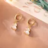 Aretes de Calabaza de Nácar Rojo Doble Cara, Lujo Ligero, Gama Alta, Versátiles, Elegantes, Personalizados, Modernos, Exquisitos Aretes para Mujer